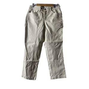 NWOT Free People We The Free Rebel Vegan Leather Pants Cream Beige Size 8